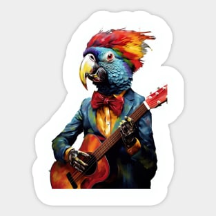 Parrot Playing Guitar Sticker